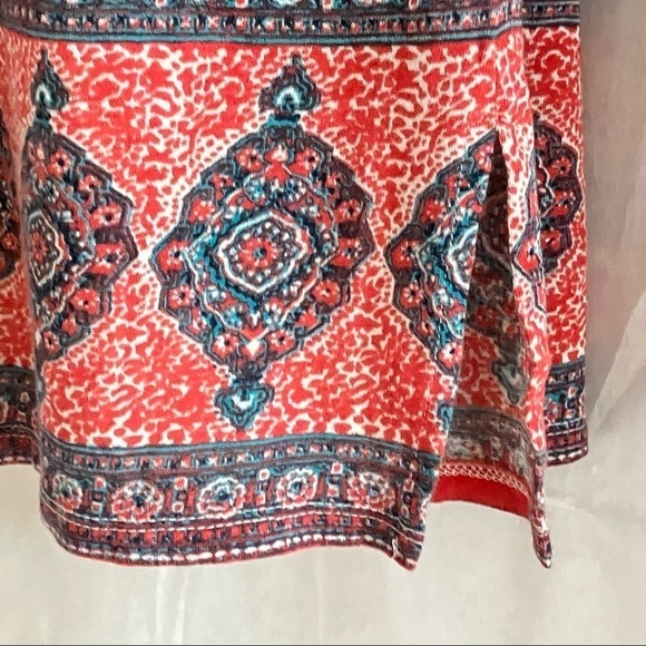 NWT Lucky Brand Cotton Paisley Sleeveless Blouse M Tribal Western Boho Cottage - Picture 4 of 10